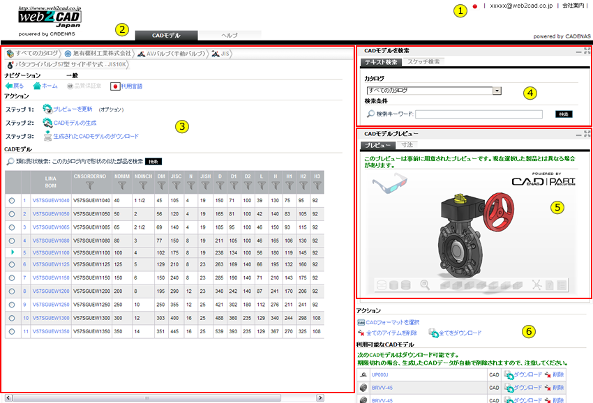 User interface: Standard